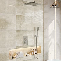 Casainc 12 Inch High Pressure Square Shower System with Anti-scald Valve