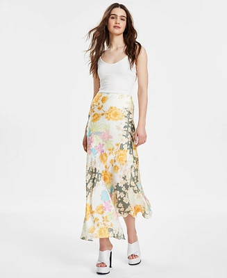 Guess Women's Katrina Asymmetric Mix-Print Skirt