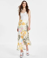 Guess Women's Katrina Asymmetric Mix-Print Skirt