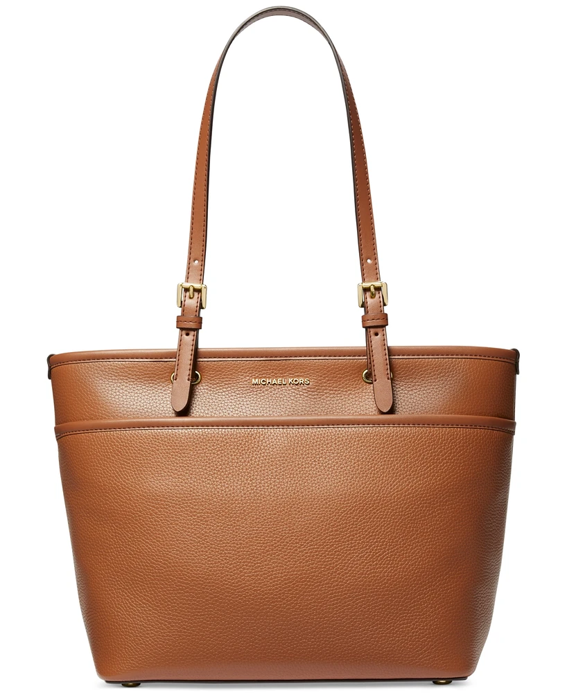 Michael Kors Medium Leather Top Zip Pocket Tote