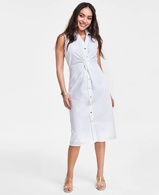 I.n.c. International Concepts Petite Cotton Twisted Dress, Created for Macy's