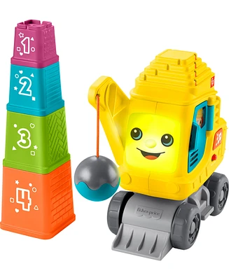 Fisher Price Count and Stack Crane Baby and Toddler Learning Toy with Blocks, Lights and Sounds - Multi