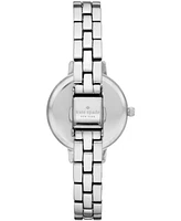 kate spade new york Women's Metro Three-Hand Silver-Tone Stainless Steel Watch 30mm, KSW9001 - Silver