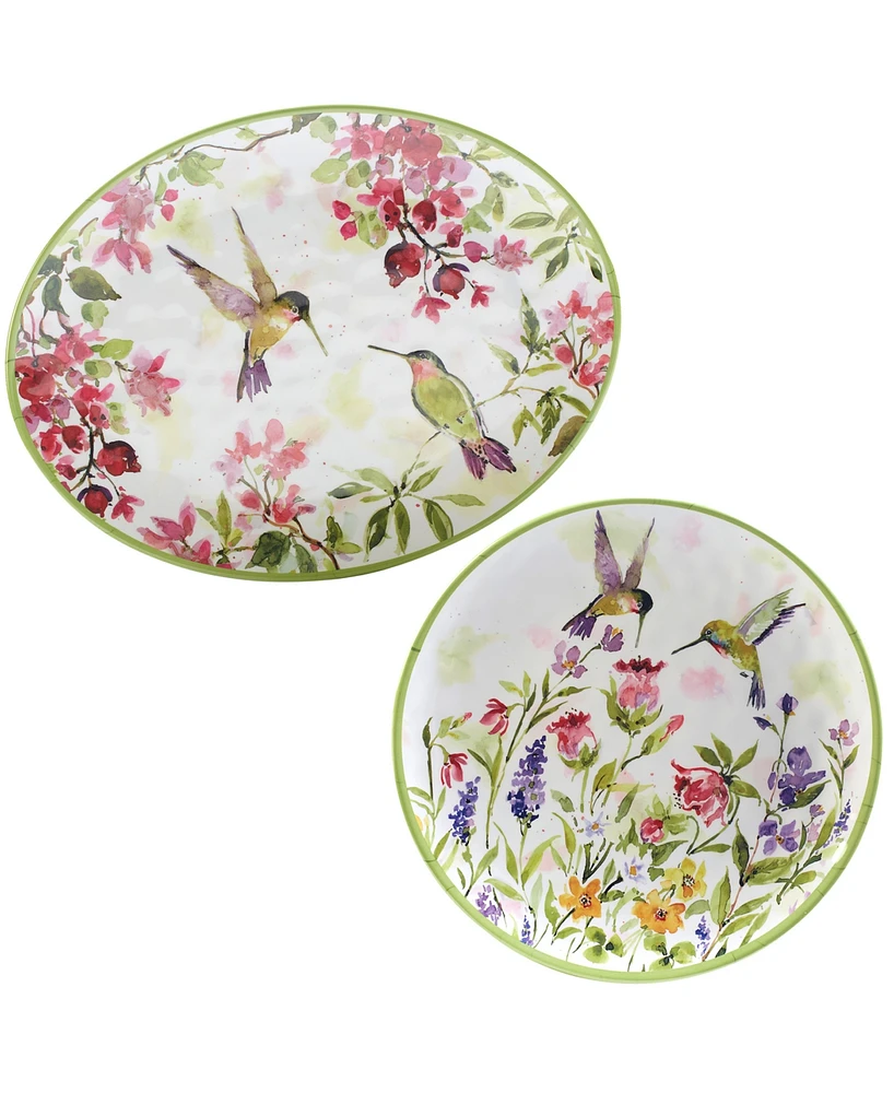 Certified International Hummingbirds 2 Pc Platter Set, Service For 2