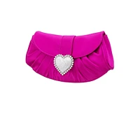Nina Crystal Heart Adorned Clutch Handbag