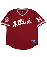 Men's Rings & Crwns Red Distressed Hilldale Club Mesh Replica V-Neck Jersey