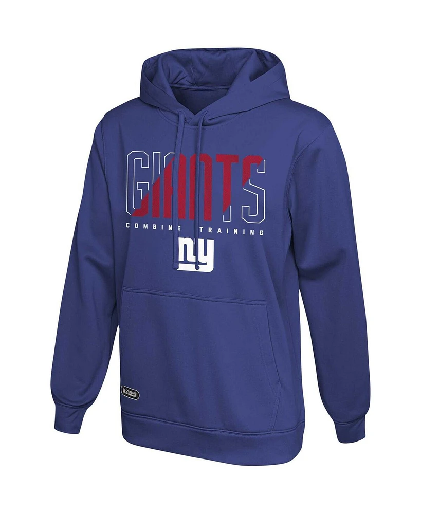Men's Royal New York Giants Backfield Combine Authentic Pullover Hoodie
