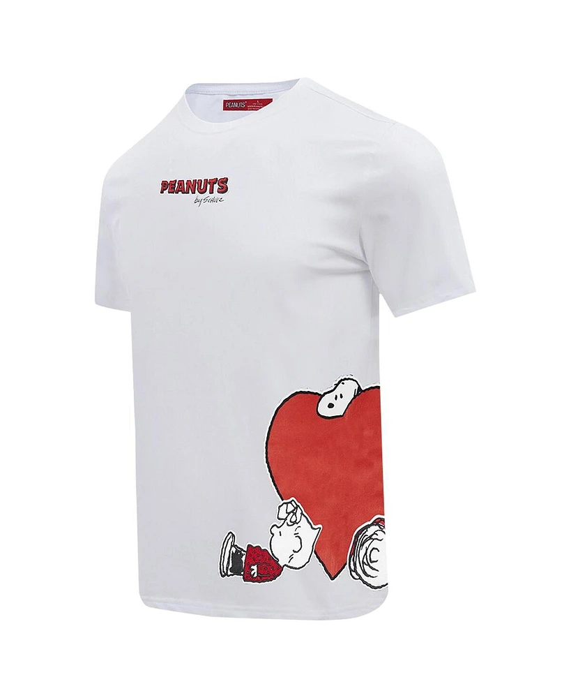 Men's Freeze Max Snoopy White Peanuts Loves Flowers T-Shirt