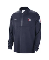 Men's Nike Navy Philadelphia 76ers Authentic Performance Half-Zip Jacket