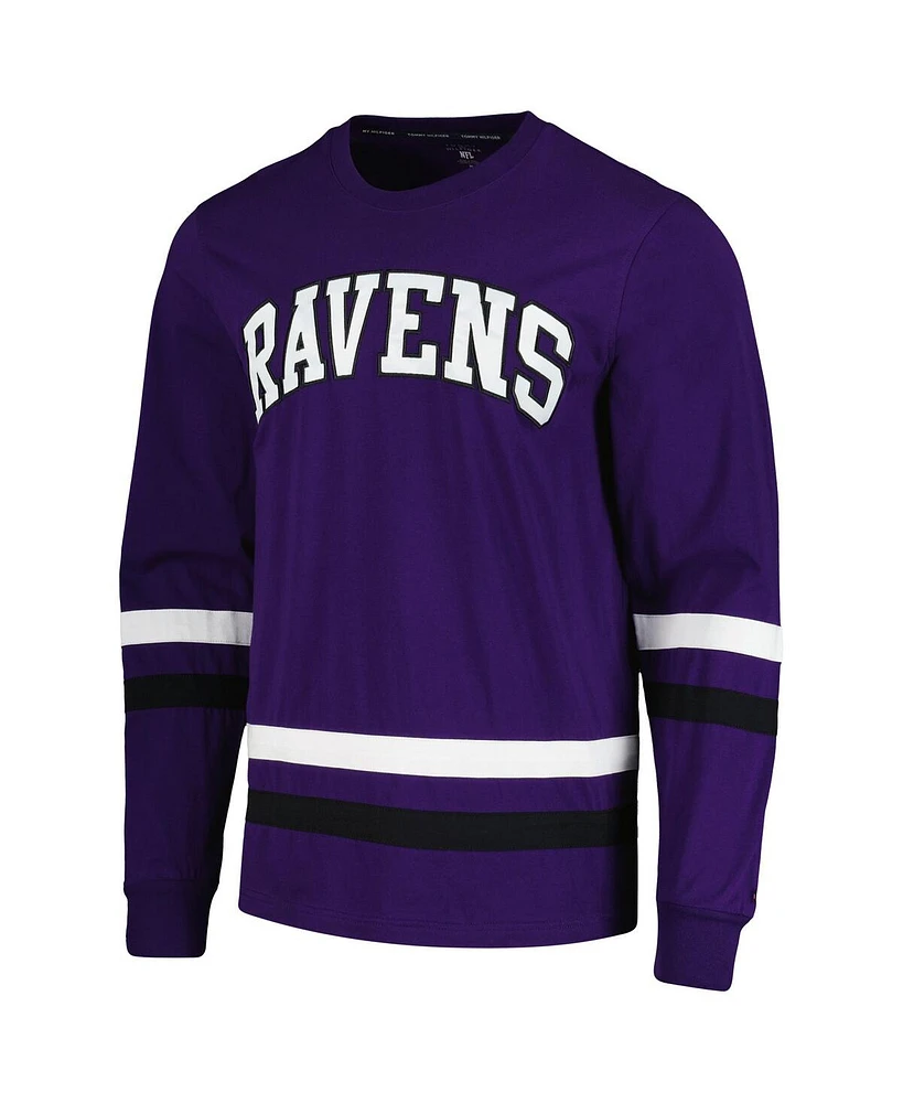 Men's Tommy Hilfiger Purple, Black Baltimore Ravens Nolan Long Sleeve T-shirt