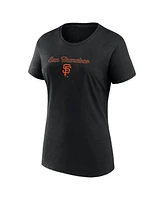 Women's Fanatics Black, Gray San Francisco Giants Script T-shirt and Shorts Combo Set