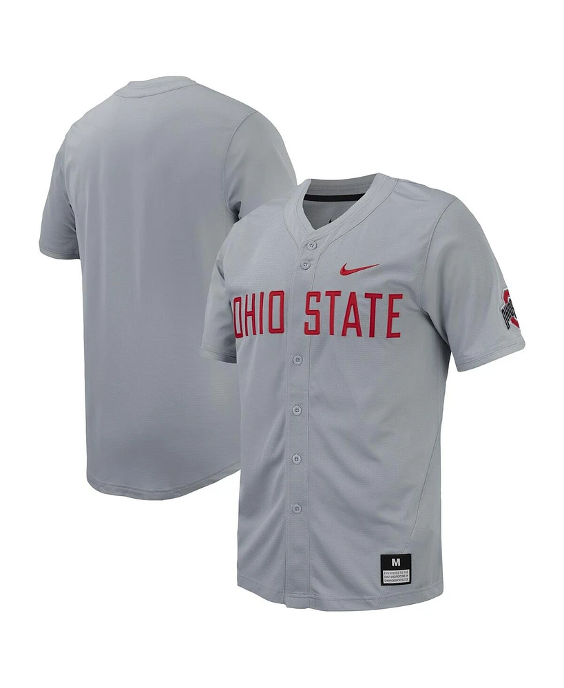 Nike Men's Ohio State Buckeyes Replica Full-Button Baseball Jersey