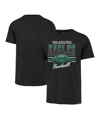 Men's '47 Brand Black Distressed Philadelphia Eagles Gridiron Classics Last Call Franklin T-Shirt