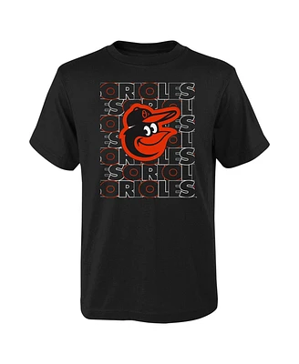 Big Boys Fanatics Black Baltimore Orioles Letterman T-shirt