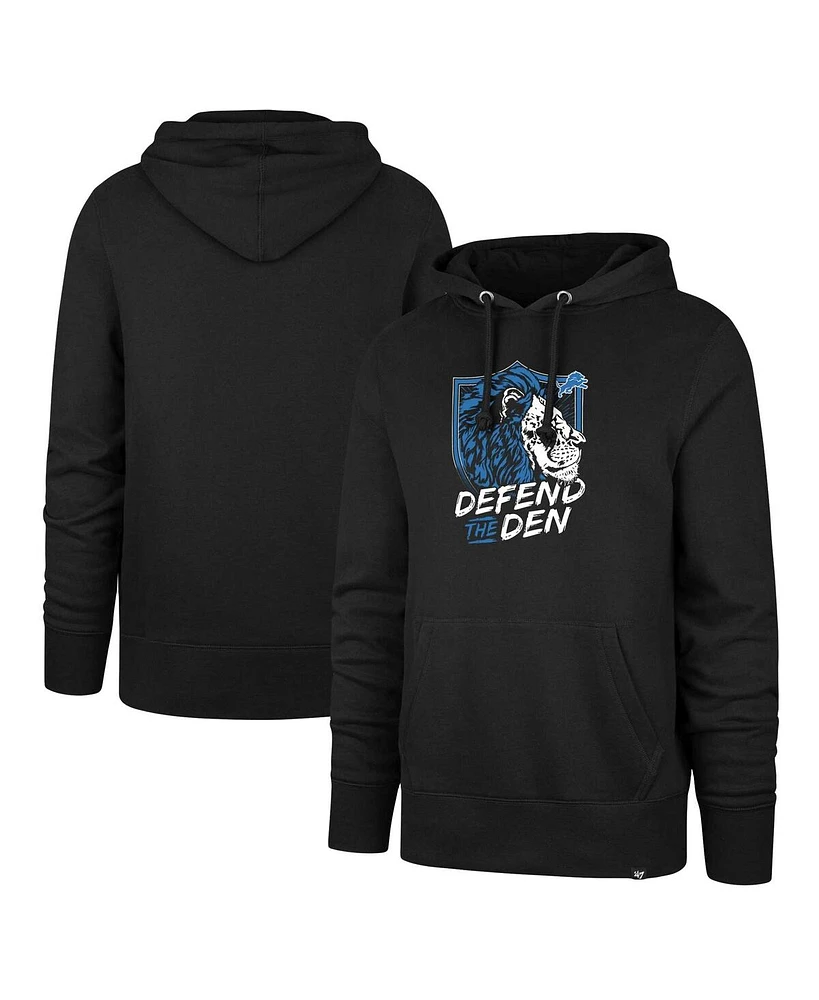 Men's '47 Brand Black Detroit Lions Regional Headline Hoodie