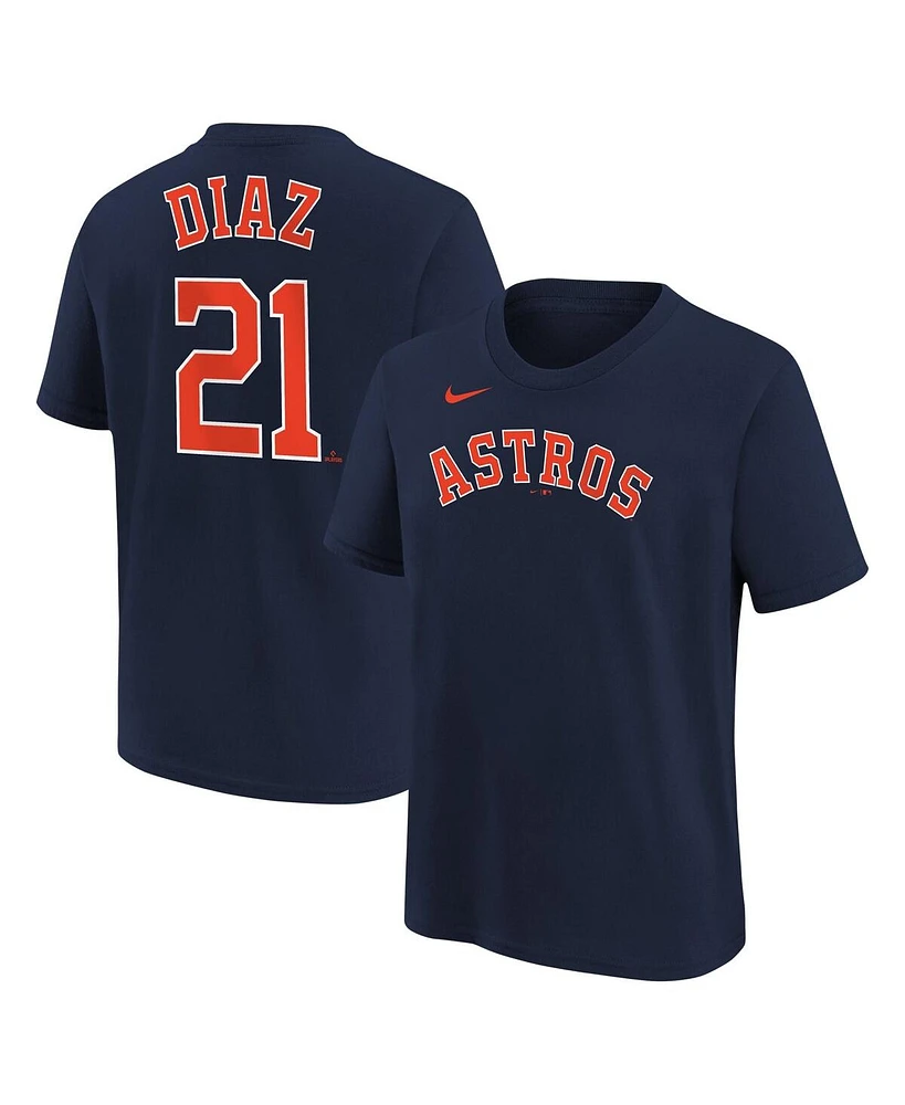 Big Boys Nike Yainer Diaz Navy Houston Astros Name and Number T-shirt