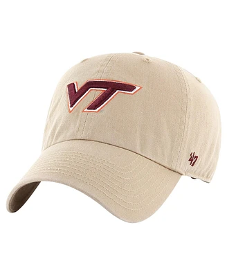 Men's '47 Brand Khaki Virginia Tech Hokies Clean Up Adjustable Hat