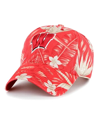 Men's '47 Brand Red Wisconsin Badgers Tropicalia Clean Up Adjustable Hat