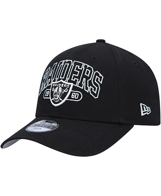Youth Boys and Girls New Era Black Las Vegas Raiders Outline 9FORTY Adjustable Hat