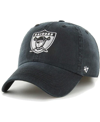 Men's '47 Brand Black Distressed Las Vegas Raiders Gridiron Classics Franchise Legacy Fitted Hat