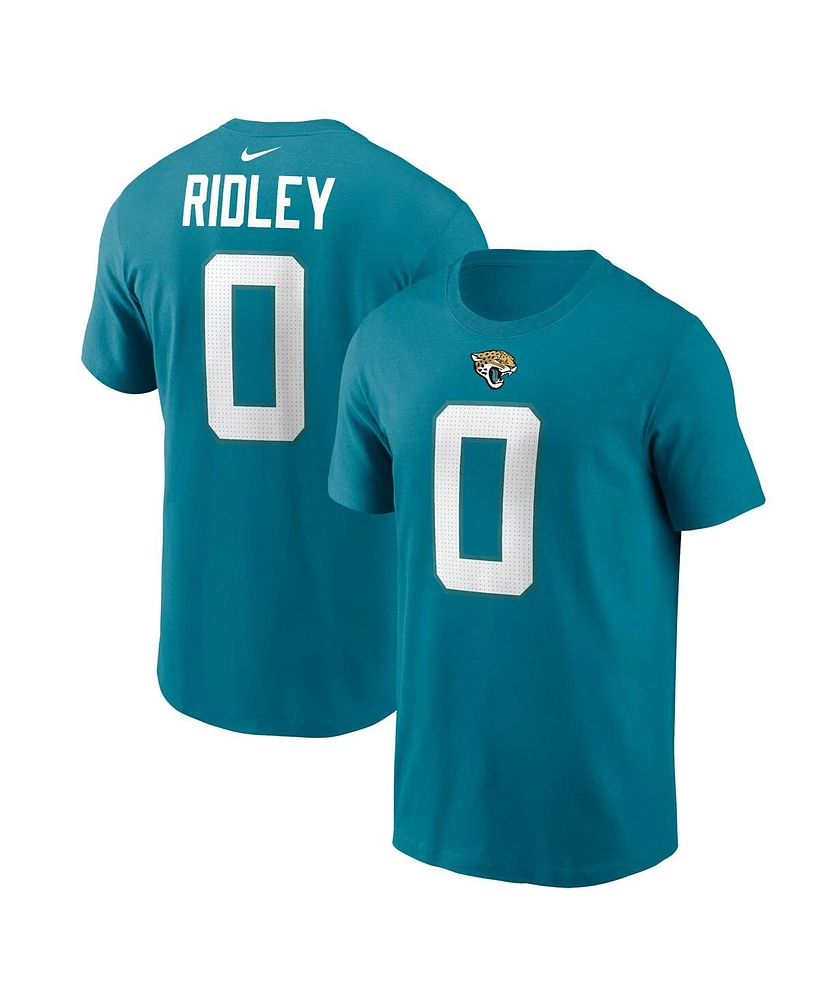 Men's Nike Calvin Ridley Teal Jacksonville Jaguars Player Name and Number T-shirt