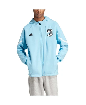 Men's adidas Light Blue Minnesota United Fc 2024 Anthem Travel Full-Zip Jacket