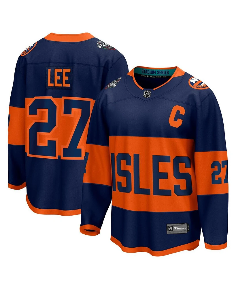 Men's Fanatics Anders Lee Navy New York Islanders 2024 Nhl Stadium Series Breakaway Player Jersey