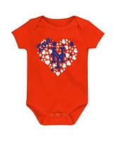 Baby Boys and Girls Fanatics Royal, Orange, Pink New York Mets Three-Pack Home Run Bodysuit Set