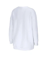 Women's Wear by Erin Andrews White Baltimore Ravens Domestic Pullover Sweatshirt
