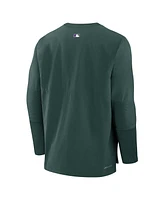 Men's Nike Hunter Green Colorado Rockies Authentic Collection City Connect Player Tri-Blend Performance Pullover Jacket