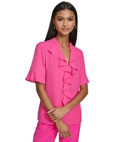 Karl Lagerfeld Paris Women's Ruffled Elbow-Sleeve Blouse