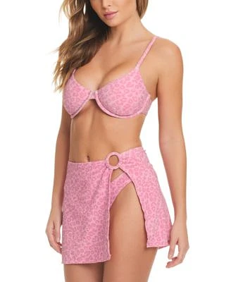 Jessica Simpson Animal Print Bikini Top Cover Up Skirt