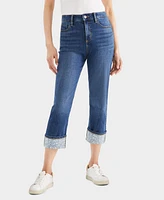 Style & Co Women's High-Rise Embroidered Cuffed Jeans, Created for Macy's