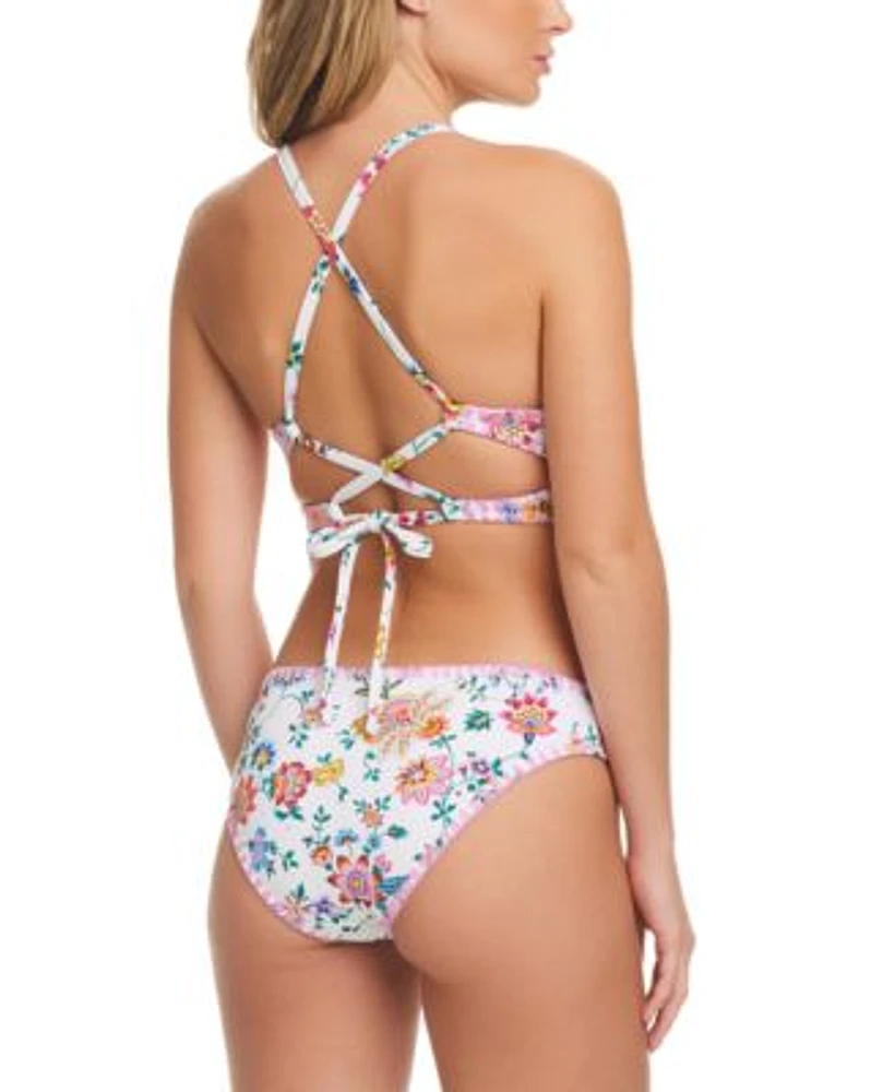 Jessica Simpson Floral Print Bikini Top Matching Bottom