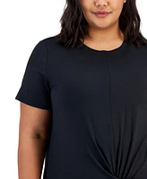 Id Ideology Plus Active Solid Twist-Front Top, Created for Macy's