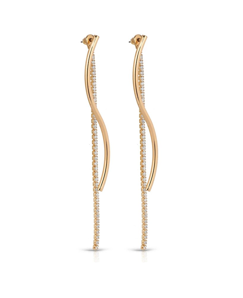 Ettika Spin Around 18k Gold Plated Linear Dangle Earrings