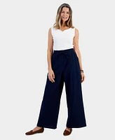 Style & Co Petite Gauze Wide-Leg Pull-On Pants