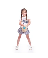 Child Angela Azure Straw Handbag