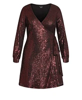 City Chic Women's Party Glow Wrap Dress