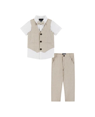 Toddler/Child Boys Blue Four Piece Buttondown and Vest Set