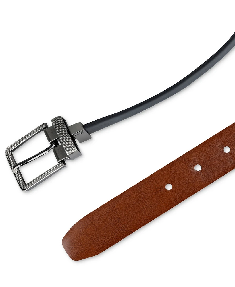 Kenneth Cole Reaction Men's Reversible Faux-Leather Harness-Buckle Belt