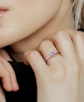 Pink Amethyst (3/8 ct. t.w.) & Diamond (1/10 Heart Promise Ring 10k Rose Gold