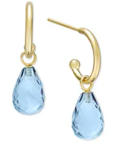 Peridot Hoop Earrings 14k Gold