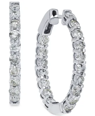 Diamond Hoop Earrings in 14k White Gold (4 ct. t.w.)