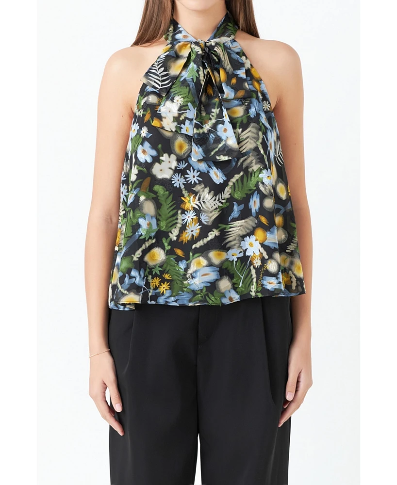 Women's Floral Halter Top