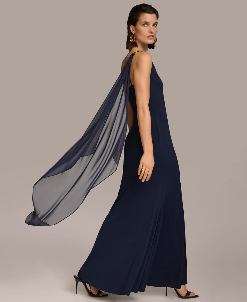 Donna Karan Women's Hardware-Trim One-Shoulder Gown