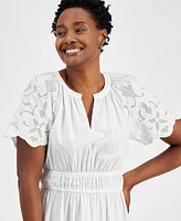 On 34th Women's Cotton Embroidered Midi Dress, Created for Macy's