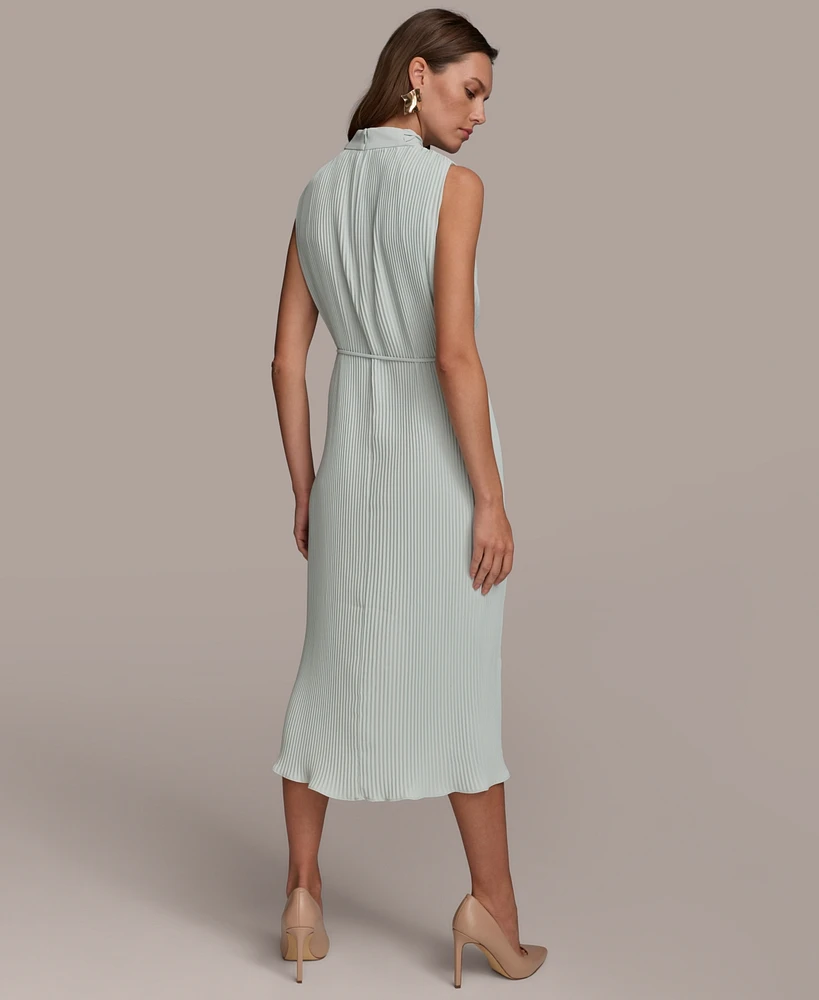 Donna Karan Women's Pleated Sleeveless A-Line Dress