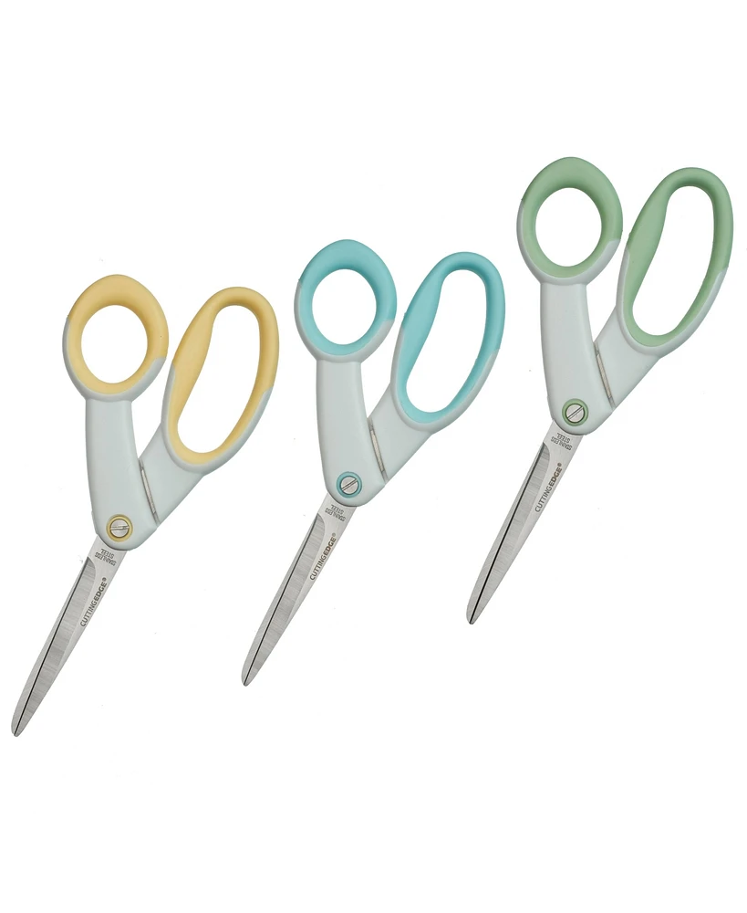 ECR4Kids Ultra-Grip 8.5" Stainless Steel Scissors with Soft Comfort Grip, Office Supplies, Assorted, 36-Pack