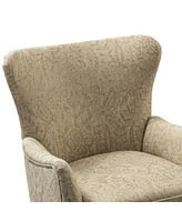 Hulala Home Lammey Comfy Floral Fabric Pattern Armchair with Wingback Design